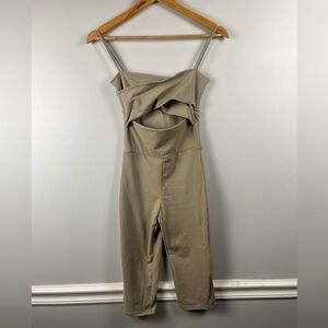 Live the process tan ORION BODYSUIT cutout size small